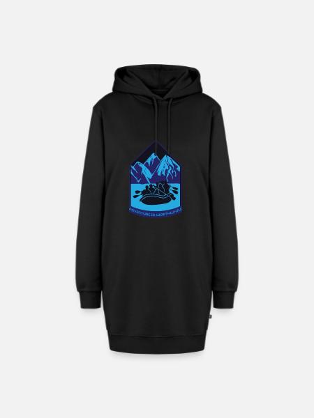 Rafting Extremsport Spruch Geschenk - Hoodie-Kleid - Schwarz