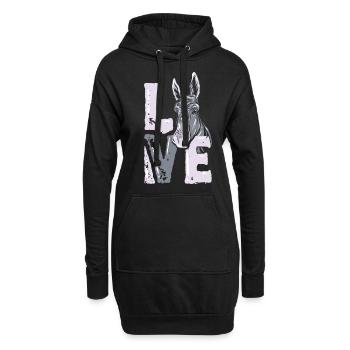 Âne - Sweat-shirt à capuche long Femme - noir - Devant