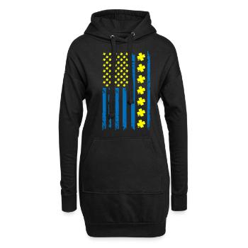 Ukraine Amérique Drapeau Cloverleaf - Sweat-shirt à capuche long Femme - noir - Devant