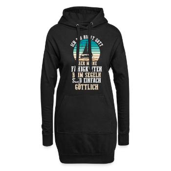 Segelboot Segler Segeln - Hoodie-Kleid - Schwarz - Vorne