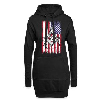 Masonic Freemasonry Fraternal - Hoodie-Kleid - Schwarz - Vorne