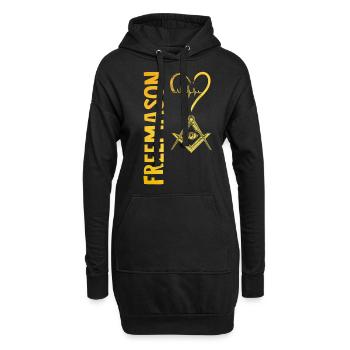 Masonic Freemasonry Fraternal - Hoodie-Kleid - Schwarz - Vorne