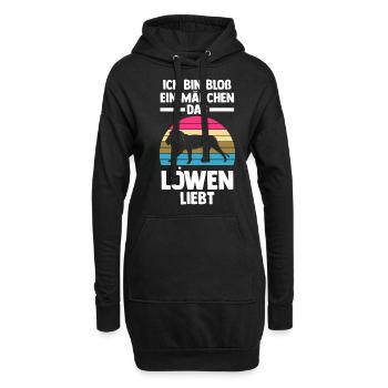 Löwe Löwen - Hoodie-Kleid - Schwarz - Vorne