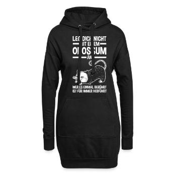 Opossum - Hoodie-Kleid - Schwarz - Vorne