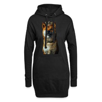 Shiba Inu - Sweat-shirt à capuche long Femme - noir - Devant