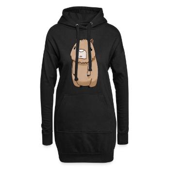 capybara - Hoodie-Kleid - Schwarz - Vorne