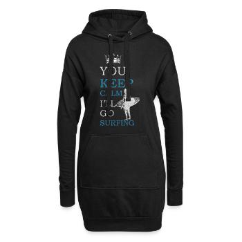 Surfer Surferboy Windsurfing Beach - Sweat-shirt à capuche long Femme - noir - Devant