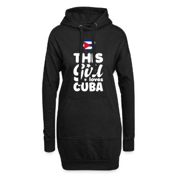 Drapeau de Cuba Caraïbes Vacances Cuba Voyage La Havane - Sweat-shirt à capuche long Femme - noir - Devant