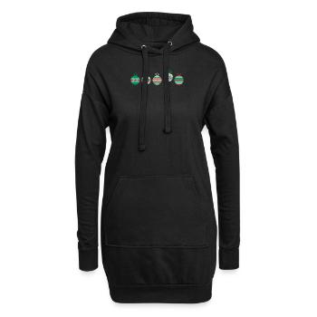 Weihnachtskugelset 2 - Hoodie-Kleid - Schwarz - Vorne
