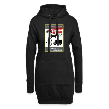 panneau radar - Sweat-shirt à capuche long Femme - noir - Devant