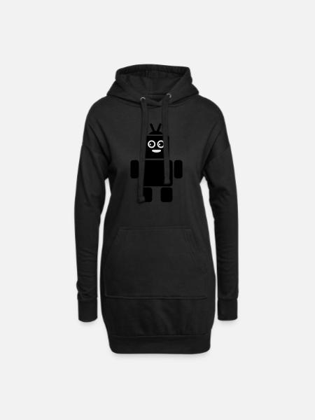 robot - Hoodie-Kleid - Schwarz