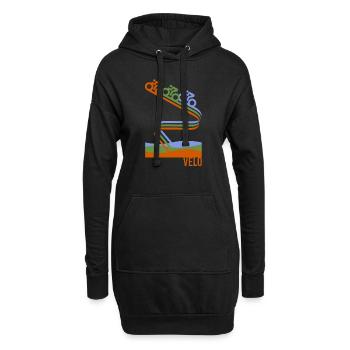 Velo retro cycling shirt - Hoodie Dress - black - Front
