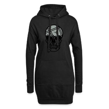Petanque Ball tod tot Kopf skull11204 - Hoodie-Kleid - Schwarz - Vorne
