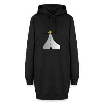Strasse - Hoodie-Kleid - Schwarz - Vorne - AI Model Female 172 light (172cm)