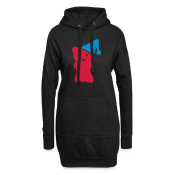 Schlafmützen-Gummibär / night cap gummi bear (2c) - Hoodie-Kleid - Schwarz - Vorne