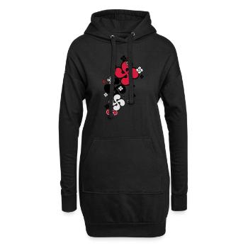 Croix Basque star - Sweat-shirt à capuche long Femme - noir - Devant