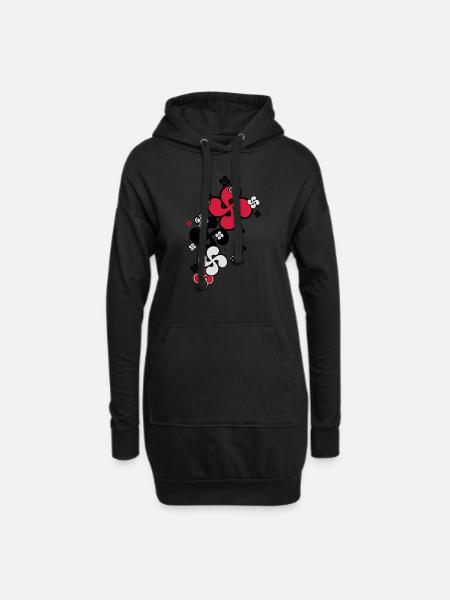 Croix Basque star - Sweat-shirt à capuche long Femme - noir