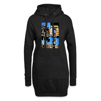 Roma Collage Comic sign lettering - Hoodie-Kleid - Schwarz - Vorne