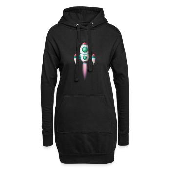 Lancement de fusée - Sweat-shirt à capuche long Femme - noir - Devant