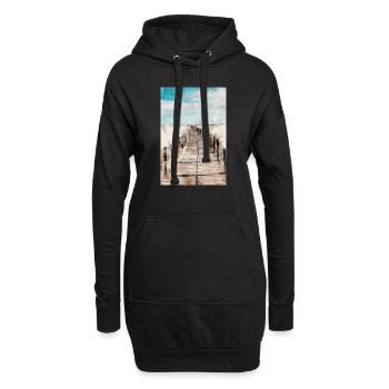 Poster Strand - Hoodie-Kleid - Schwarz - Vorne