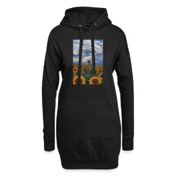 Sonnenblume Blume Sonne Geschenk Landschaft Natur - Hoodie-Kleid - Schwarz - Vorne