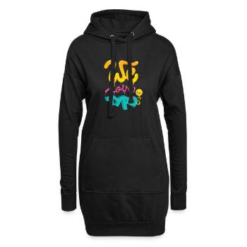 We love typo - Hoodie-Kleid - Schwarz - Vorne