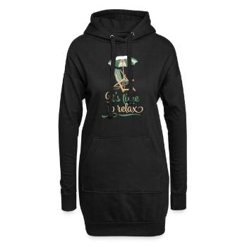 entspannen - Hoodie-Kleid - Schwarz - Vorne
