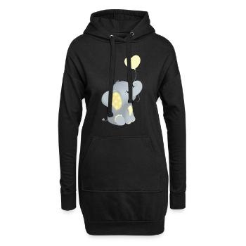 Baby Elephant Drôle De T-shirt Doux Idée Cadeau - Sweat-shirt à capuche long Femme - noir - Devant