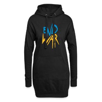L’Ukraine met fin à la guerre - Sweat-shirt à capuche long Femme - noir - Devant