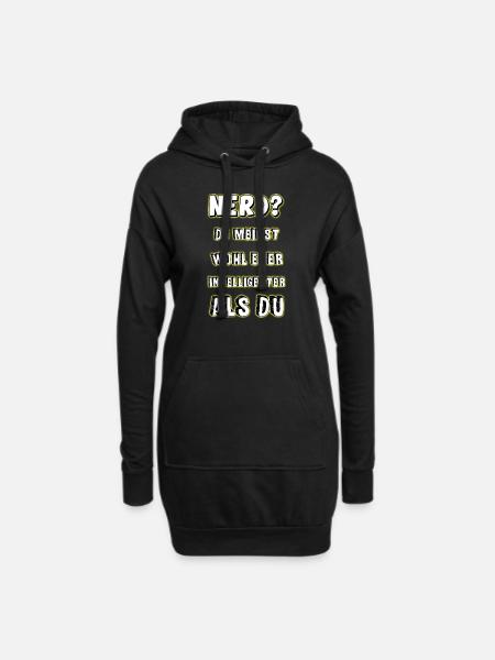 Nerd - Hoodie-Kleid - Schwarz