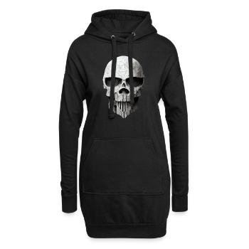 Totenkopf Metall - Hoodie-Kleid - Schwarz - Vorne