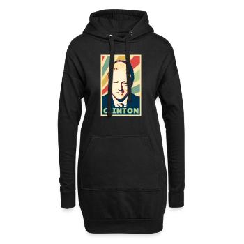 Bill Clinton Vintage Farben - Hoodie-Kleid - Schwarz - Vorne
