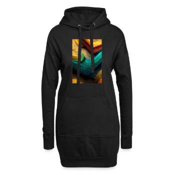 Abstract 3D Surface Background - Hoodie-Kleid - Schwarz - Vorne