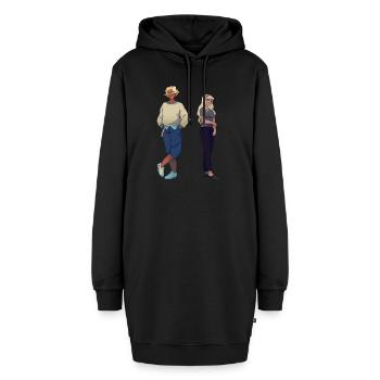 Lena & Sebastian - Hoodie-Kleid - Schwarz - Vorne - AI Model Female 172 light (172cm)