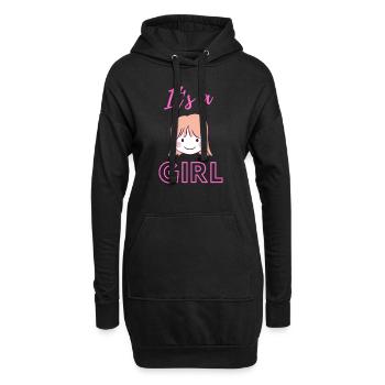 Baby Ankündigung - Mädchen - Schwangerschaft - Hoodie-Kleid - Schwarz - Vorne