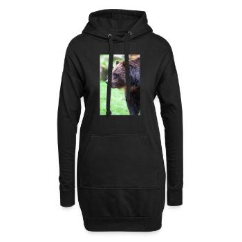 Ours brun européen (Braunbär) Ursus arctos - Sweat-shirt à capuche long Femme - noir - Devant