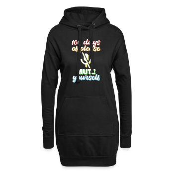 100 jours d’école idée cadeau muette - Sweat-shirt à capuche long Femme - noir - Devant