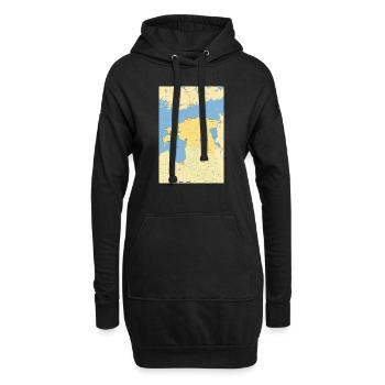 Estland Karte mit Städten Straßen Flüssen Seen - Hoodie-Kleid - Schwarz - Vorne