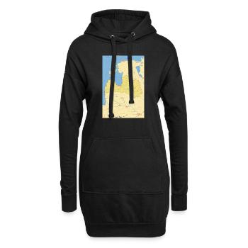 Lettland Karte mit Städten Straßen Flüssen Seen - Hoodie-Kleid - Schwarz - Vorne