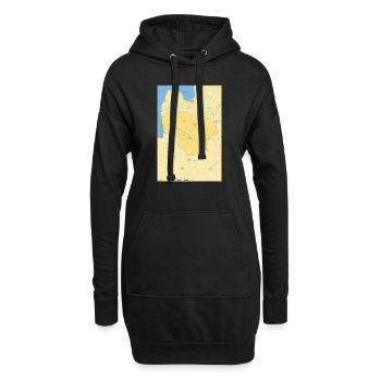 Litauen Karte mit Städten Straßen Flüssen Seen - Hoodie-Kleid - Schwarz - Vorne