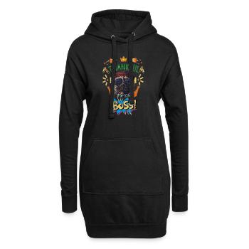 Un chien carlin cool. - Sweat-shirt à capuche long Femme - noir - Devant