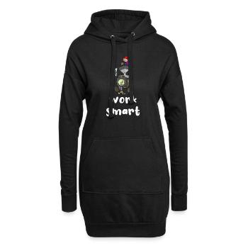 work smart - Hoodie-Kleid - Schwarz - Vorne