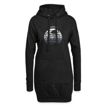 Logo rétro signe astrologique "Cancer" - Sweat-shirt à capuche long Femme - noir - Devant