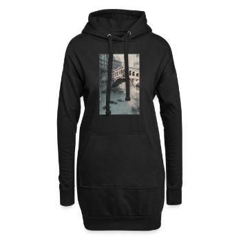 Die Rialto Brücke in Venedig - Hoodie-Kleid - Schwarz - Vorne