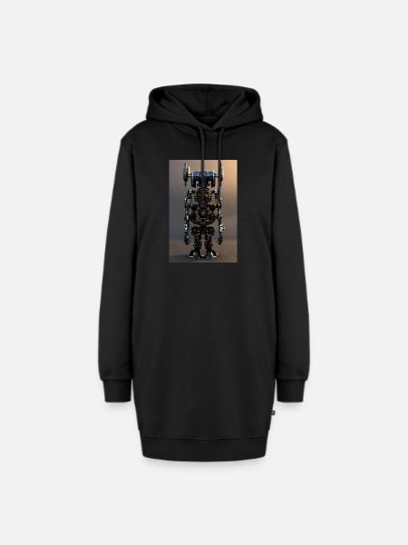 Steampunk Roboter - Hoodie-Kleid - Schwarz