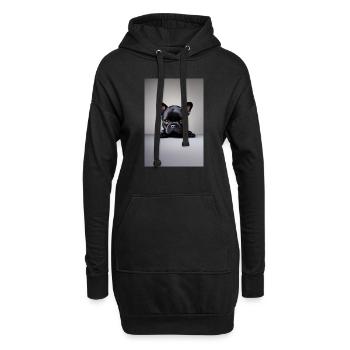 Mignon Noir Bouledogue Français Poster - Sweat-shirt à capuche long Femme - noir - Devant