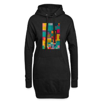 Abstract Retro Vintage Art - Hoodie-Kleid - Schwarz - Vorne