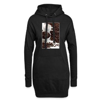 Grande affiche de boisson au café pour la cuisine - Sweat-shirt à capuche long Femme - noir - Devant