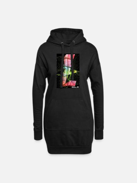 ILL 3D - Hoodie-Kleid - Schwarz