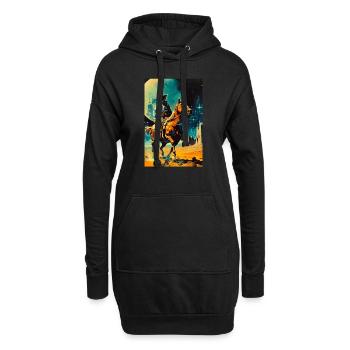 Le cowboy de l’espace - Sweat-shirt à capuche long Femme - noir - Devant